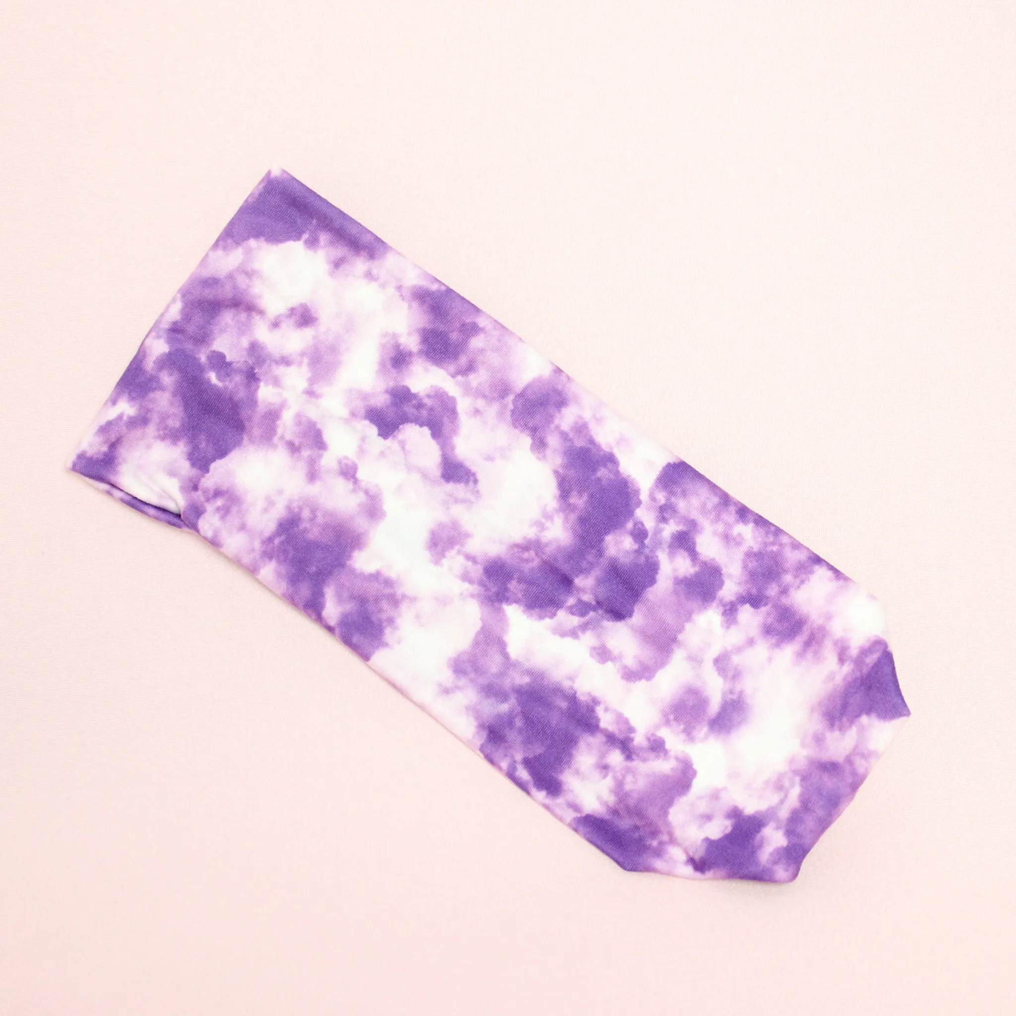 Purple and White Stretch Headband