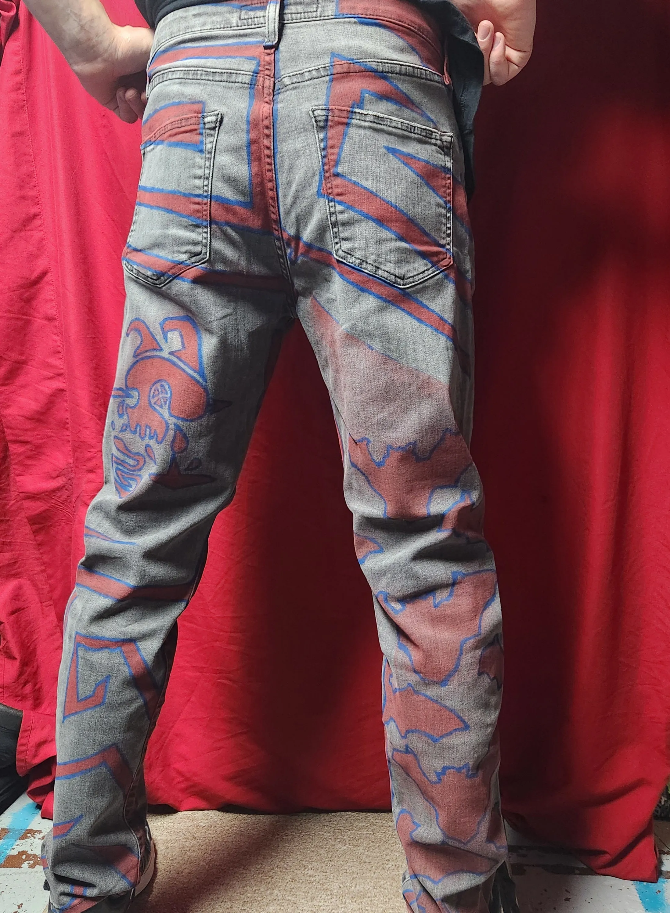 "Bloody Mantis Whip" Custom 1-of-1 Jeans