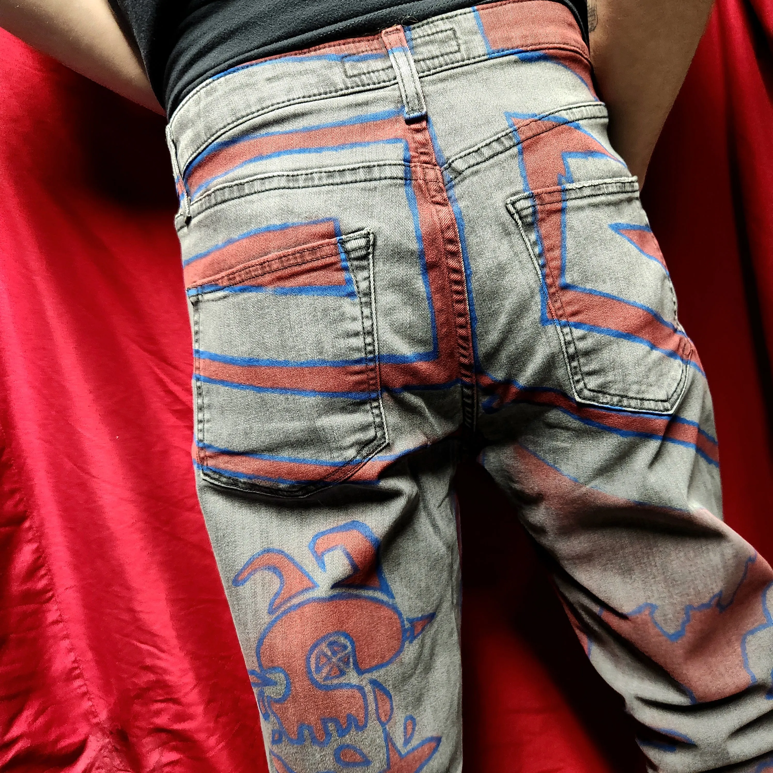 "Bloody Mantis Whip" Custom 1-of-1 Jeans