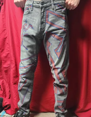"Bloody Mantis Whip" Custom 1-of-1 Jeans