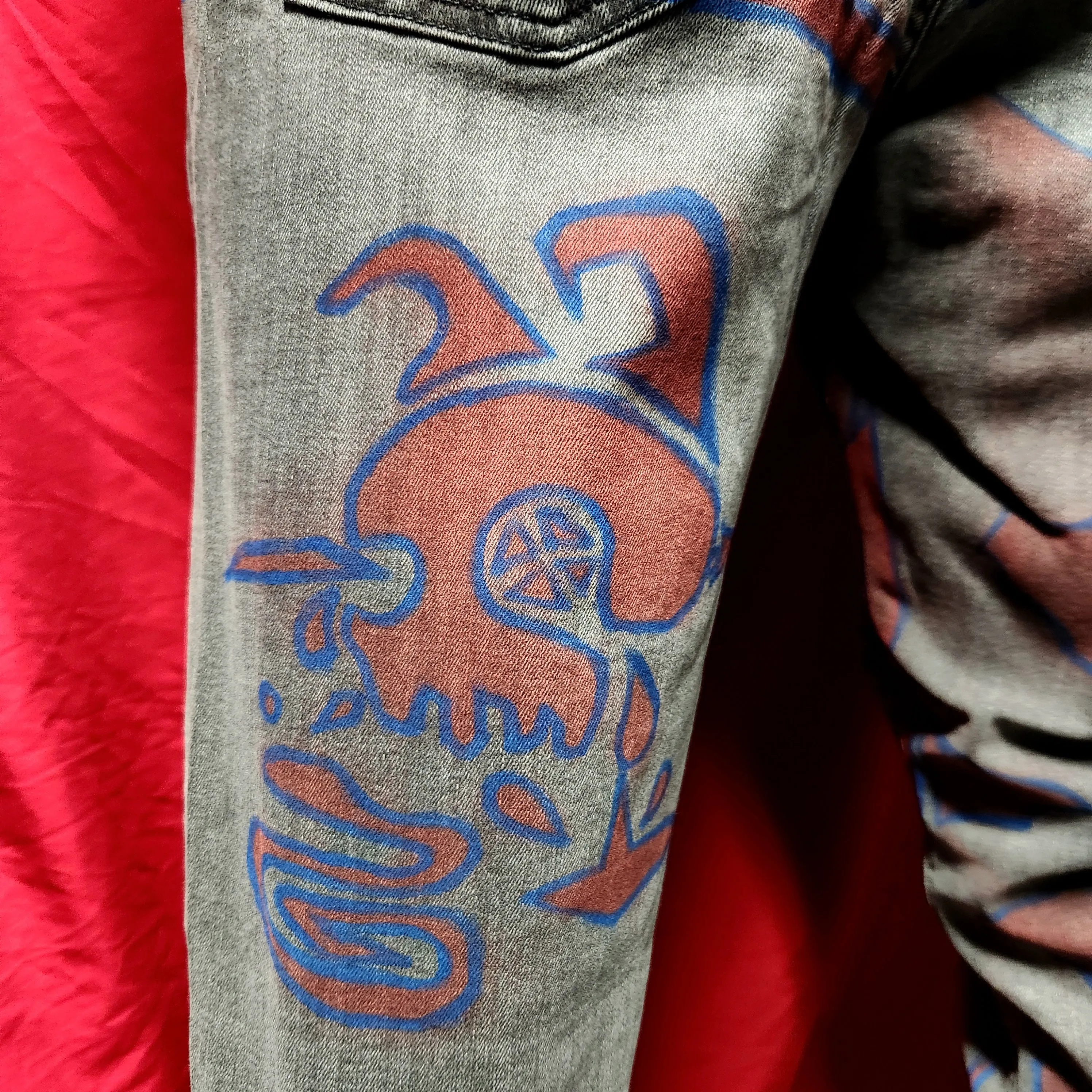 "Bloody Mantis Whip" Custom 1-of-1 Jeans