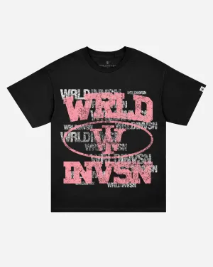 "Overlapping Vintage" Tee (Black/Pink)
