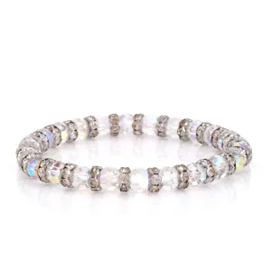 RAINBOW BEADS CRYSTAL STRETCH BRACELETS #HNB88436RDCY (IG21)