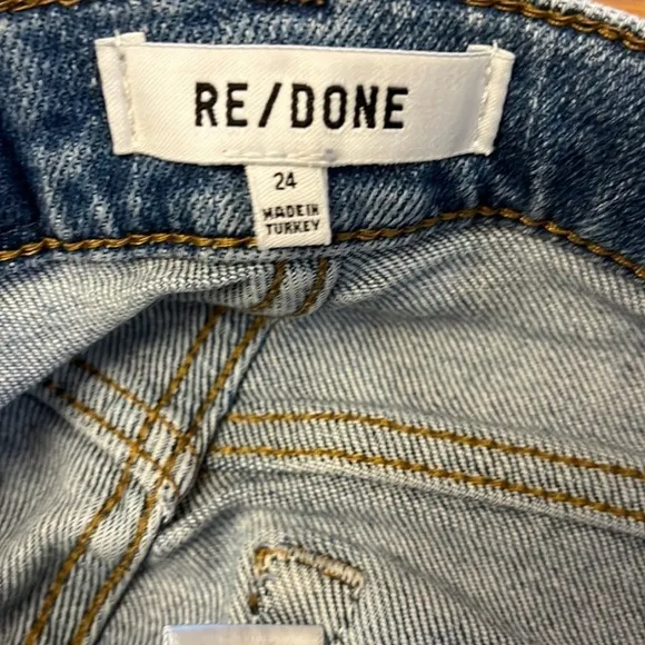 RE/DONE 70s Stove Pipe Jeans in dusted blue size 24