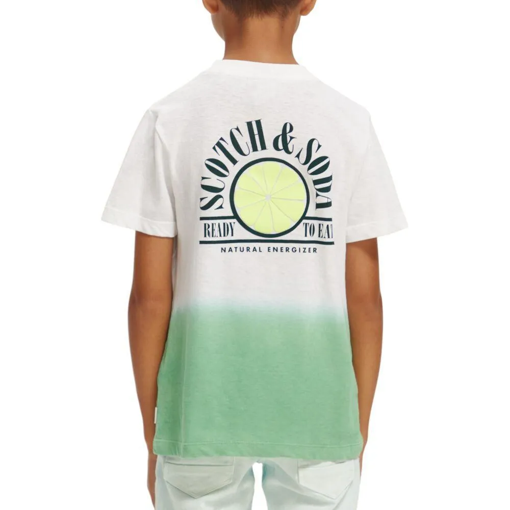 Relaxed-Fit Short-Sleeved Tee - Green Dip Dye