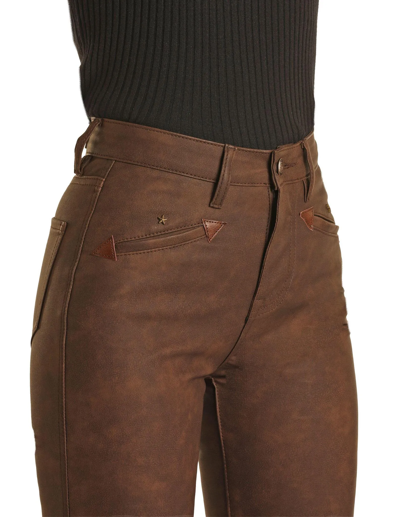 ROCK & ROLL DENIM LADIES PLEATHER TROUSER JEAN