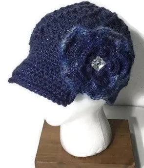 Royal blue hat, woman's size, THE ROYAL BLUE CROCHET HAT, holiday gift, for her, ready to ship