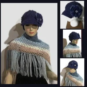 Royal blue hat, woman's size, THE ROYAL BLUE CROCHET HAT, holiday gift, for her, ready to ship