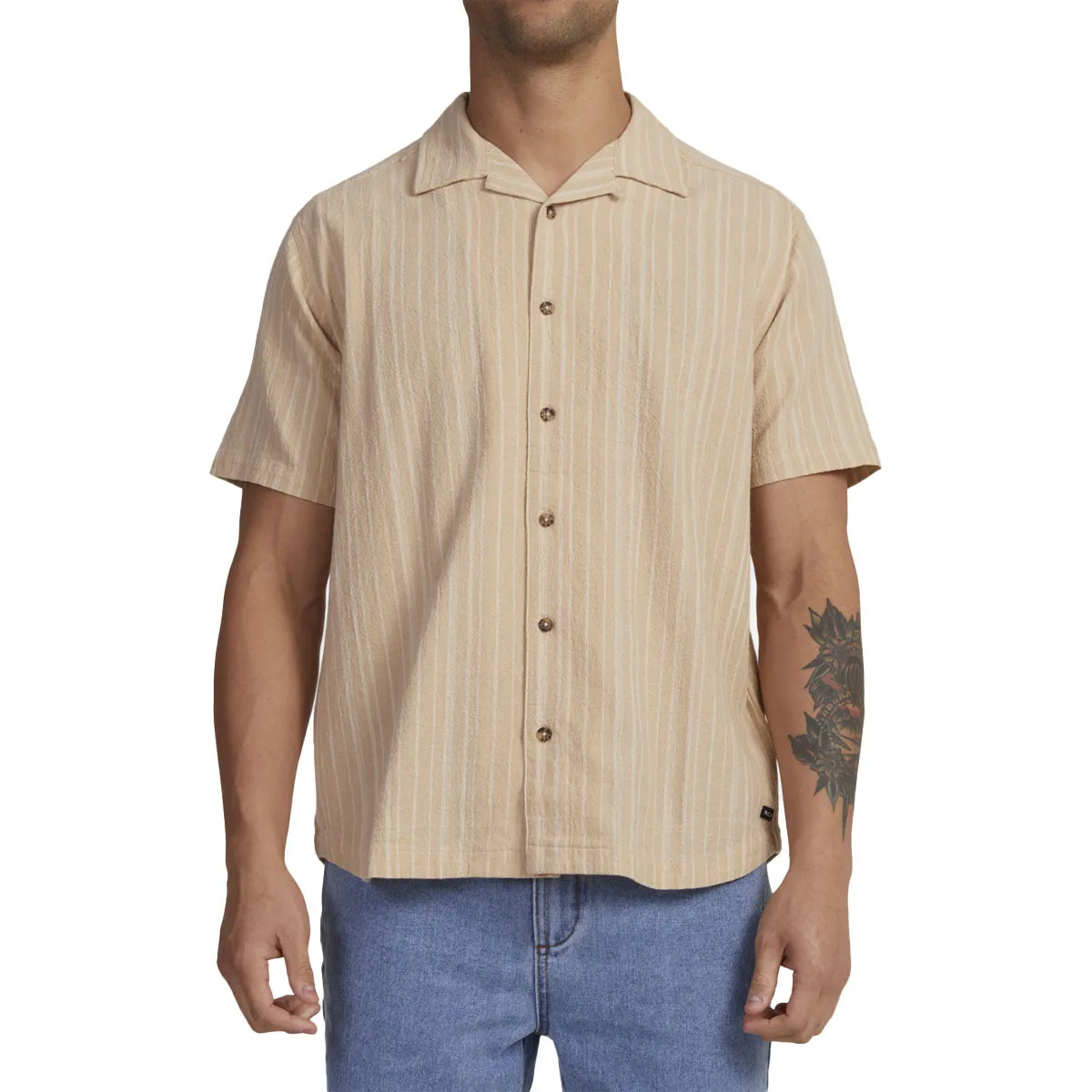 RVCA - Beat Stripe Shirt Stone