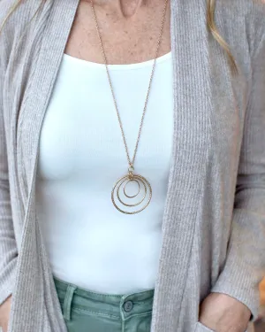 SAY YES TO ME TEXTURED RING NECKLACE