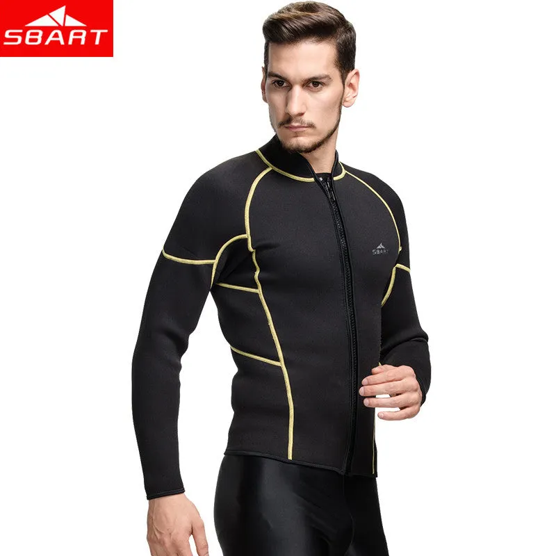 SBART 3MM Neoprene Wetsuit Jacket High Stretch Scuba Diving Jackets