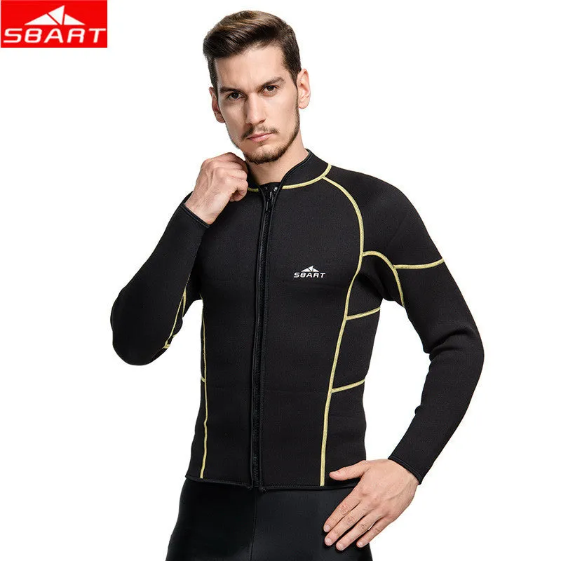 SBART 3MM Neoprene Wetsuit Jacket High Stretch Scuba Diving Jackets