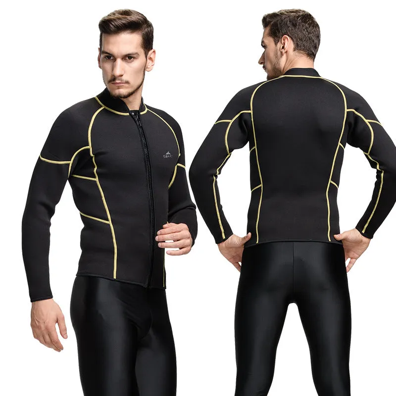 SBART 3MM Neoprene Wetsuit Jacket High Stretch Scuba Diving Jackets