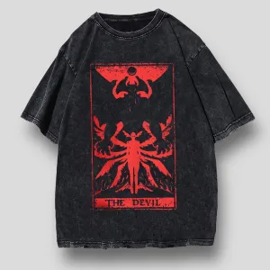 Scarlet Temptation: Oversized Gothic Devil Tee