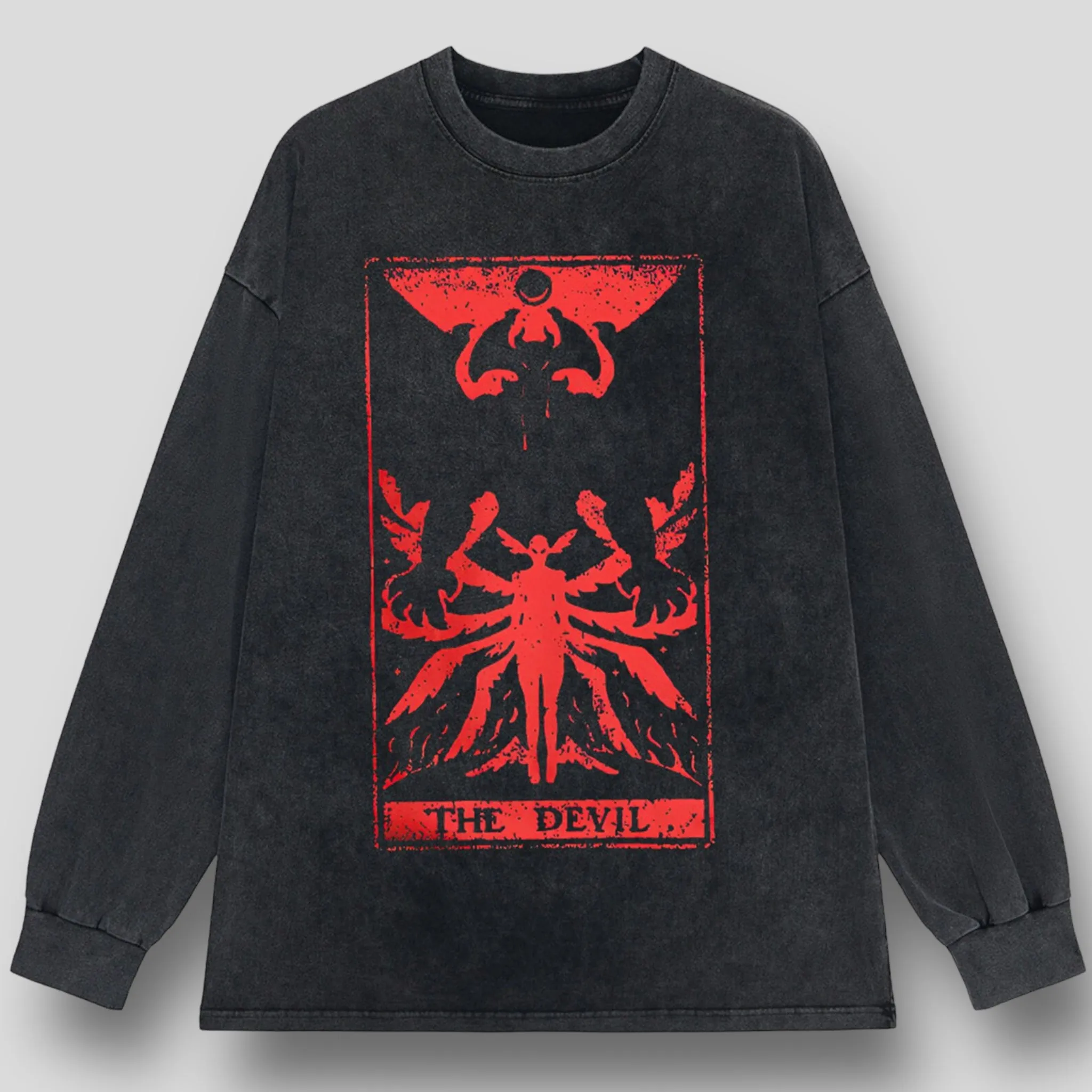 Scarlet Temptation: Oversized Gothic Devil Tee