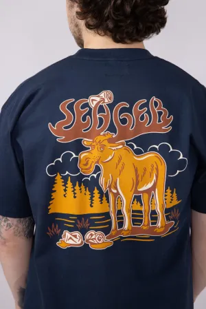 Seager Tipsy Moose T-Shirt for Men in Navy | MTSP25TMOOSNVY