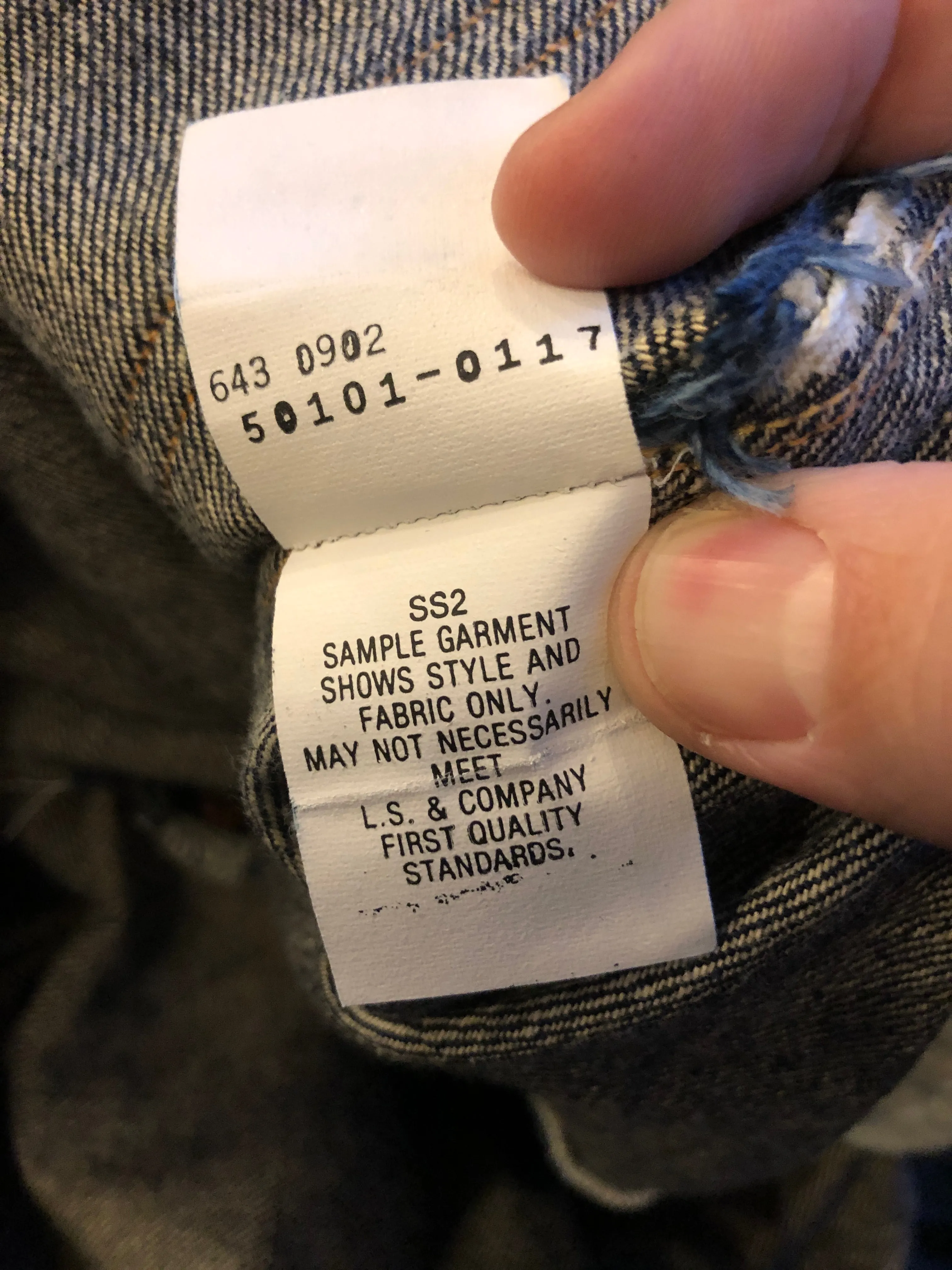 Second Hand Levi's Vintage Clothing Made in USA 1915 501XX SAMPLE W 34