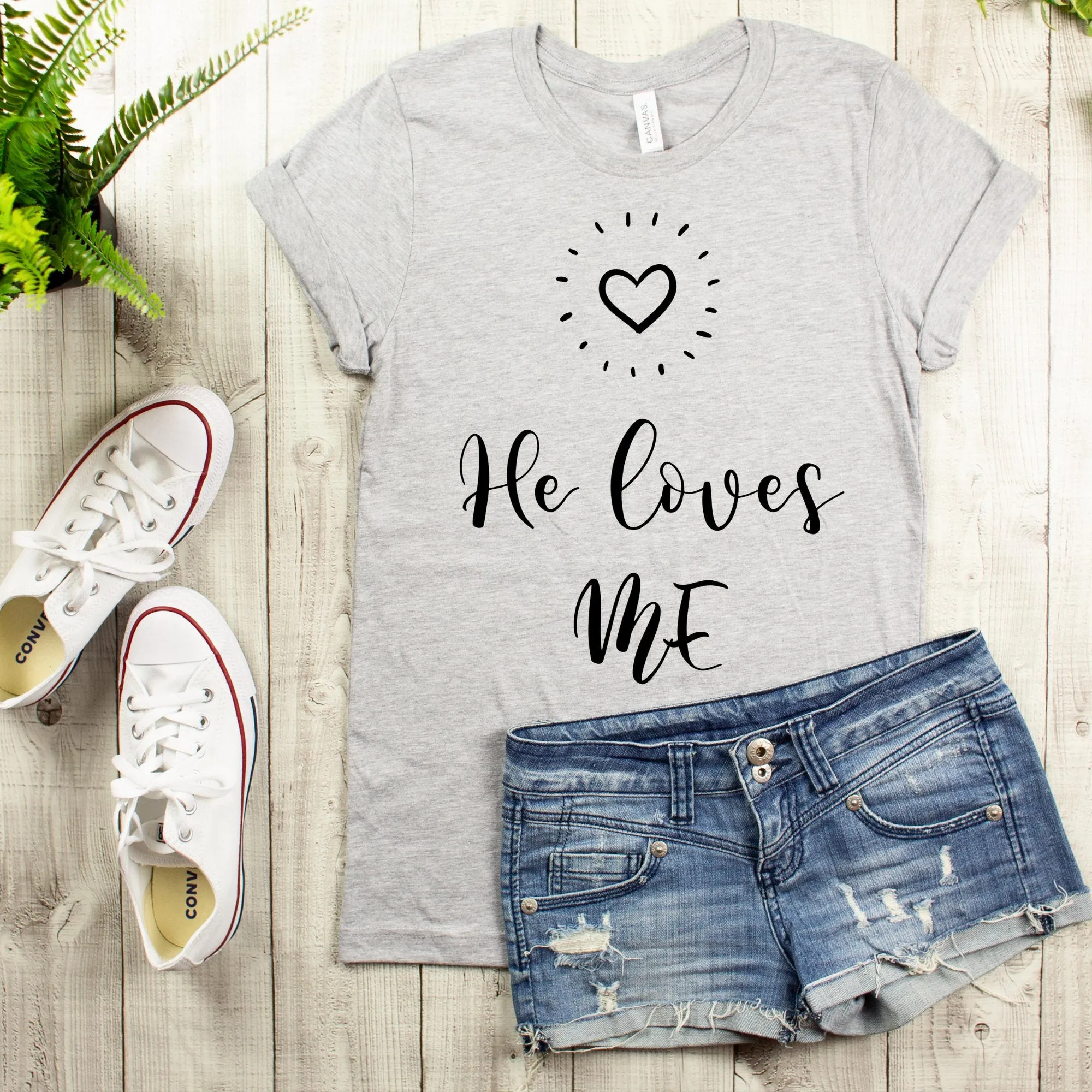 She Loves Me - He Loves Me Matching Couples Shirts, Mens Tee and Womens Tee