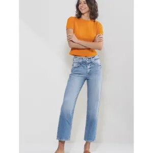 SneakPeek High Rise Straight Jeans in Vintage Light Wash