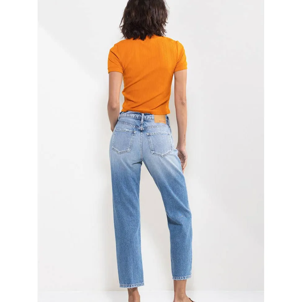 SneakPeek High Rise Straight Jeans in Vintage Light Wash