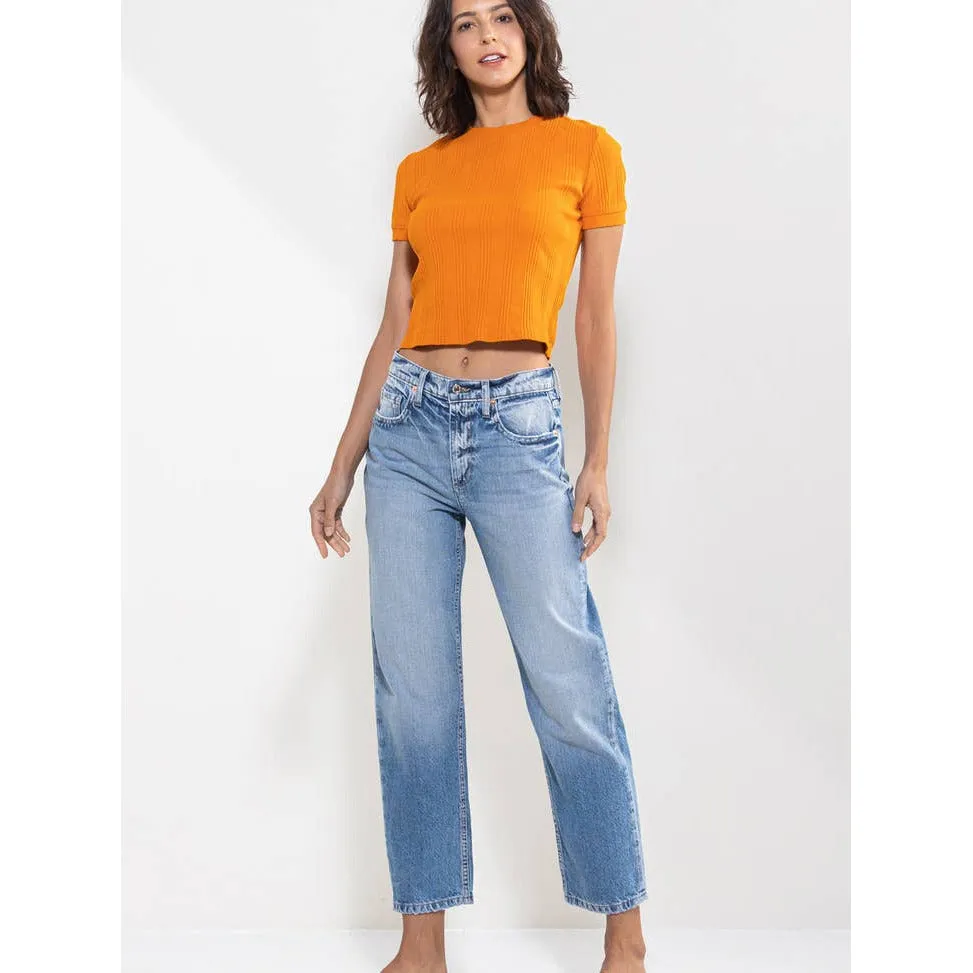 SneakPeek High Rise Straight Jeans in Vintage Light Wash