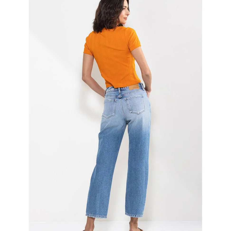 SneakPeek High Rise Straight Jeans in Vintage Light Wash