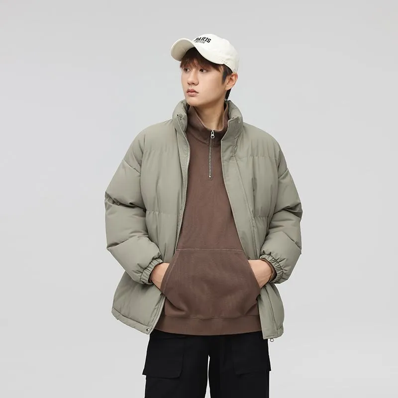 Solid and Unisex Cozy Puffer Jacket with Adjustable Fit