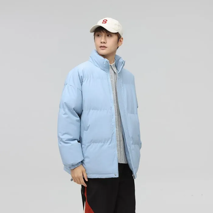 Solid and Unisex Cozy Puffer Jacket with Adjustable Fit