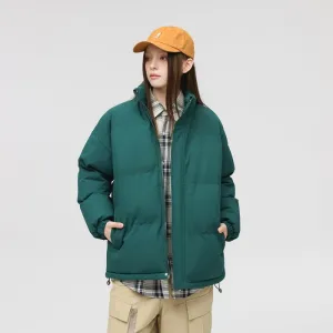 Solid and Unisex Cozy Puffer Jacket with Adjustable Fit