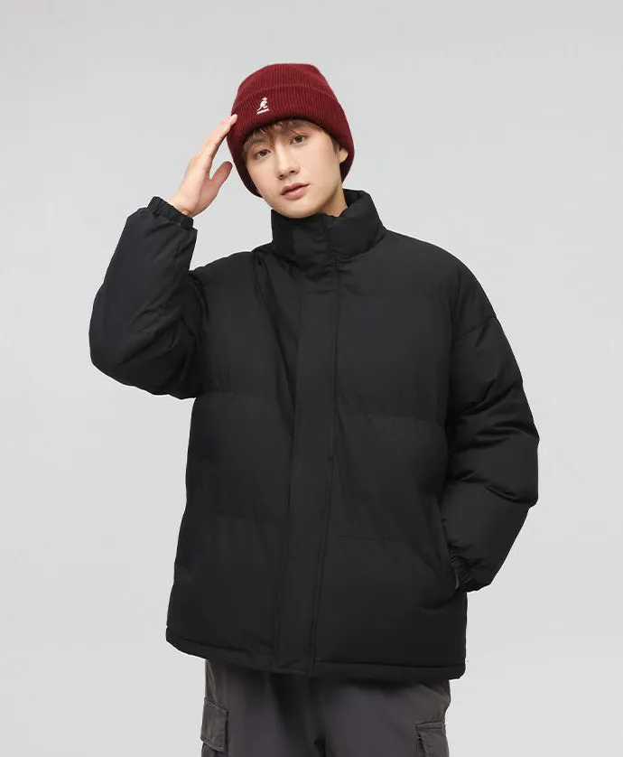 Solid and Unisex Cozy Puffer Jacket with Adjustable Fit