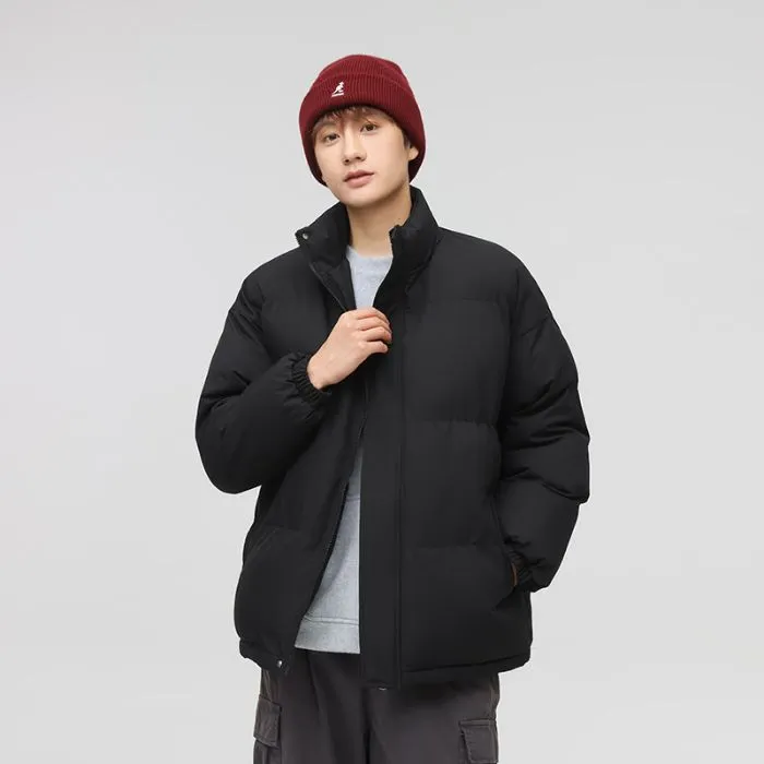 Solid and Unisex Cozy Puffer Jacket with Adjustable Fit