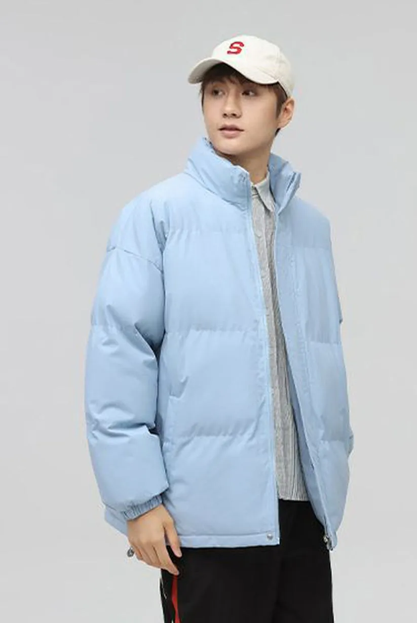 Solid and Unisex Cozy Puffer Jacket with Adjustable Fit