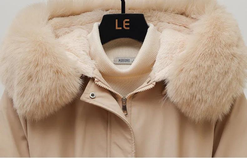 Solid Full Zip Parka with Bellows Pocket and Adjustable Drawstring Waist