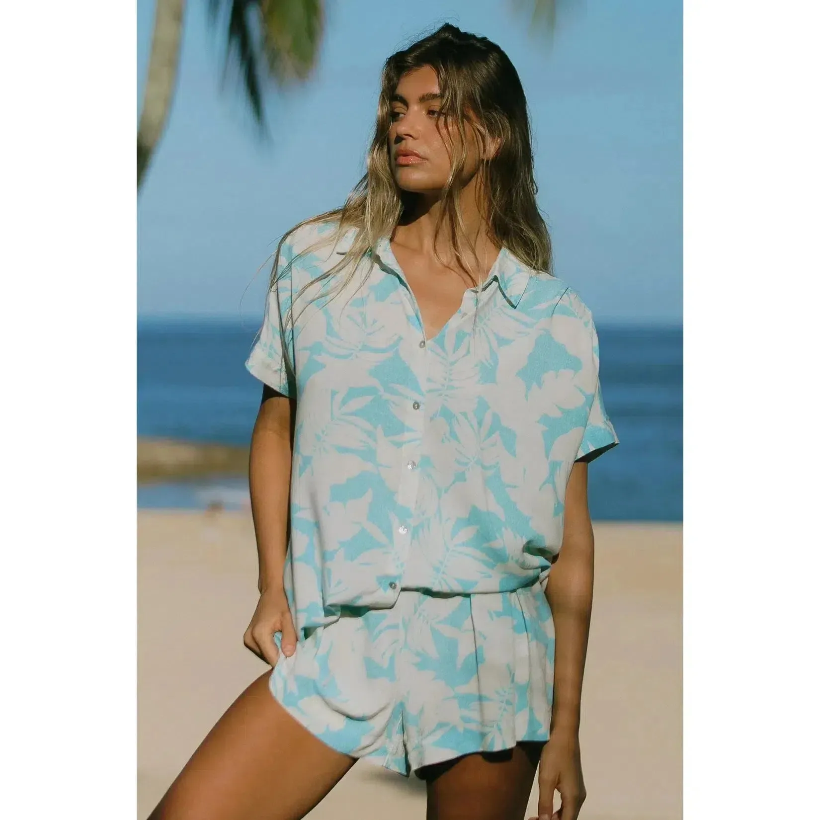 S/S SHIRT DRESS WITH POCKETS