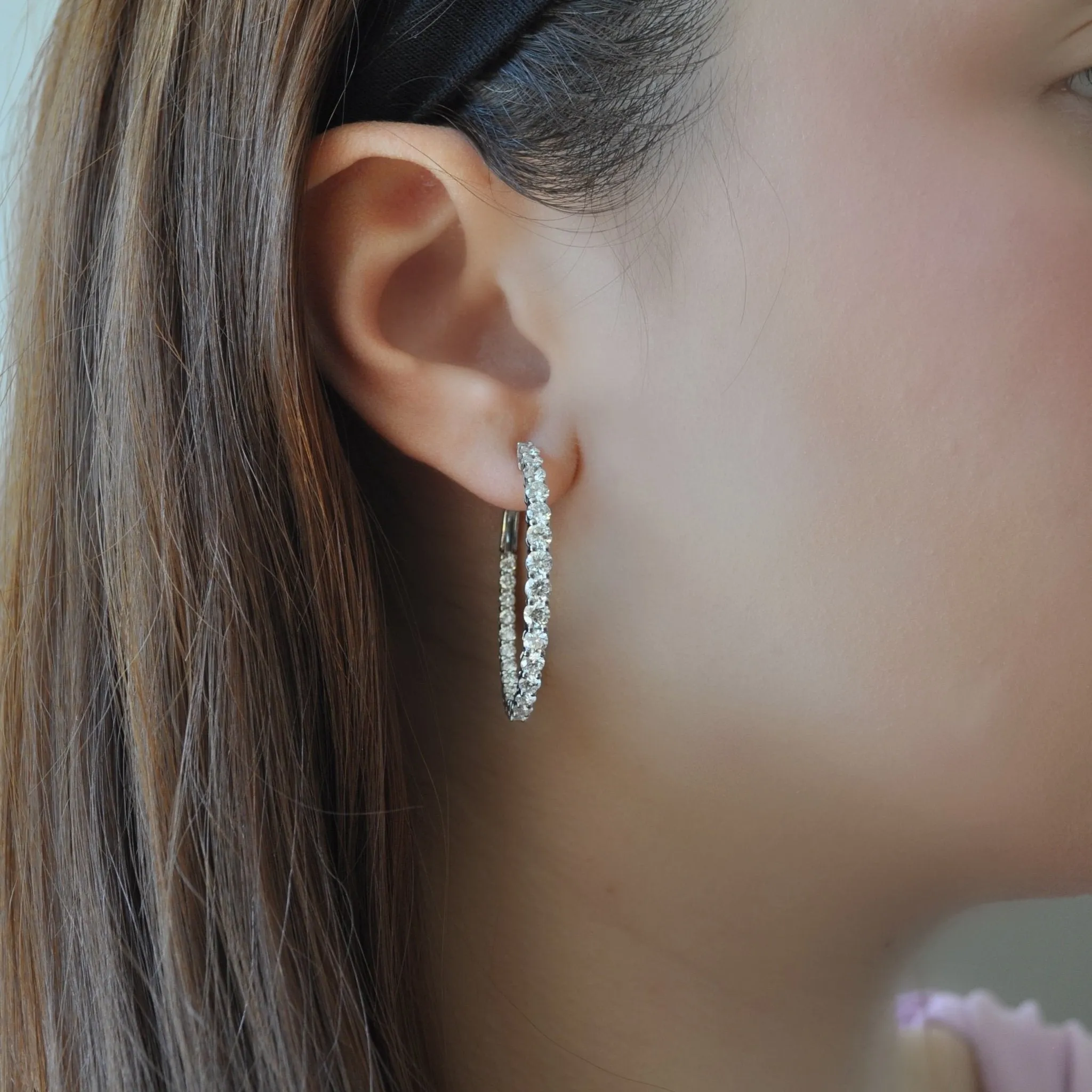 Starlight Midi Diamond Hoop Earrings
