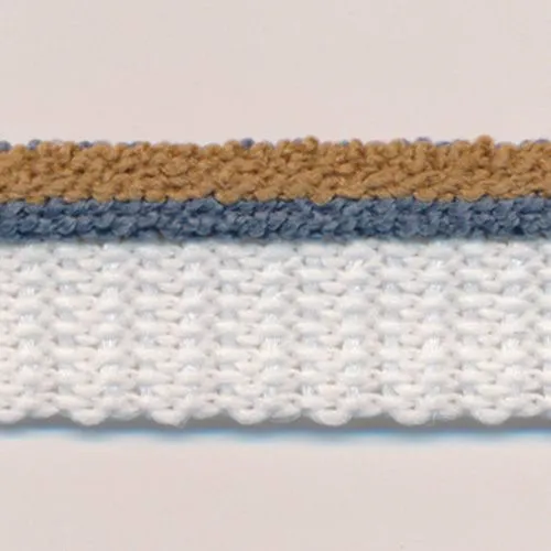 Stripe Pile Piping #11 Brown & Dark Steel & White