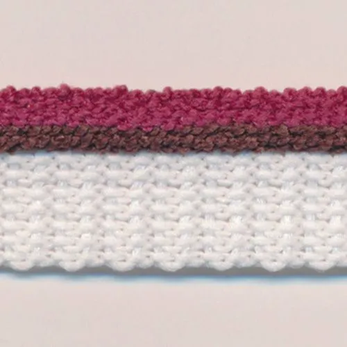 Stripe Pile Piping #12 Berry & American Brown & White