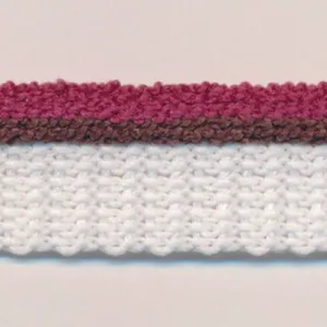 Stripe Pile Piping #12 Berry & American Brown & White