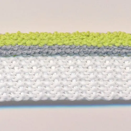 Stripe Pile Piping #21 Yellow Green & Charcoal & White