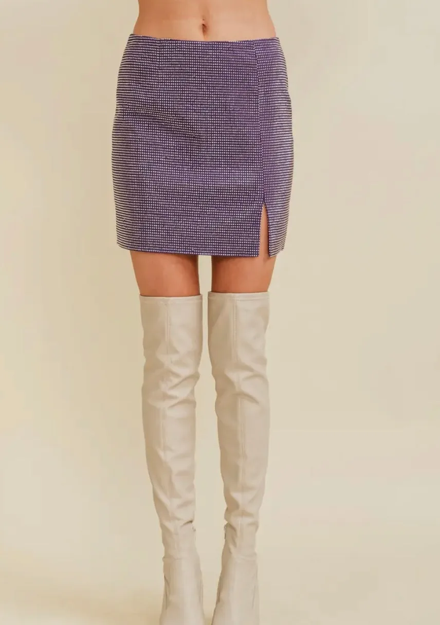 Studded Split Hem Mini Skirt