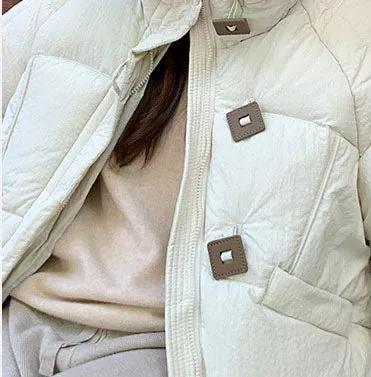 Stylish Quilted Puffer Jacket with Toggle Button for Women