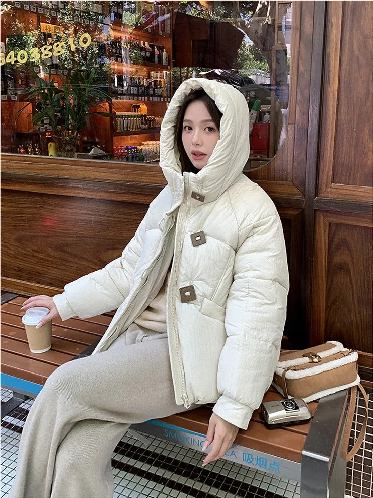 Stylish Quilted Puffer Jacket with Toggle Button for Women