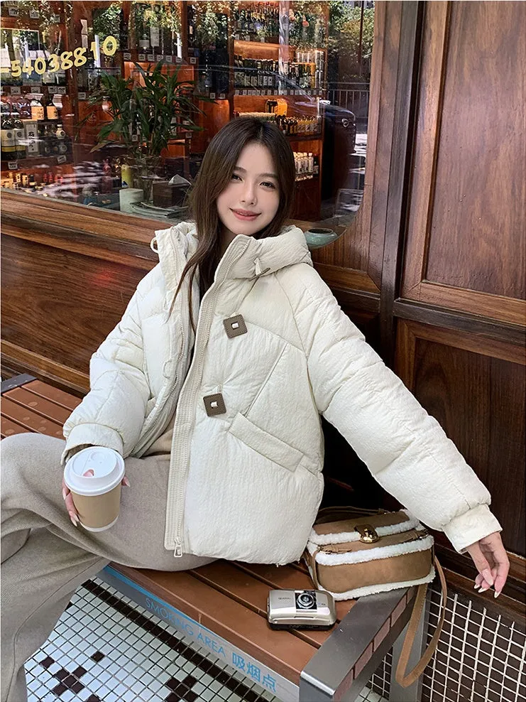 Stylish Quilted Puffer Jacket with Toggle Button for Women