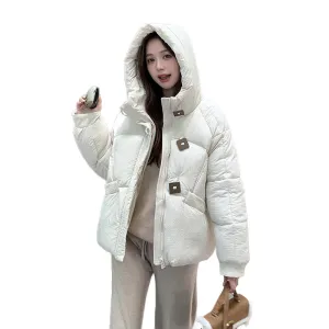 Stylish Quilted Puffer Jacket with Toggle Button for Women