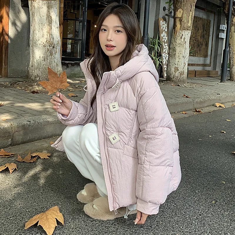 Stylish Quilted Puffer Jacket with Toggle Button for Women