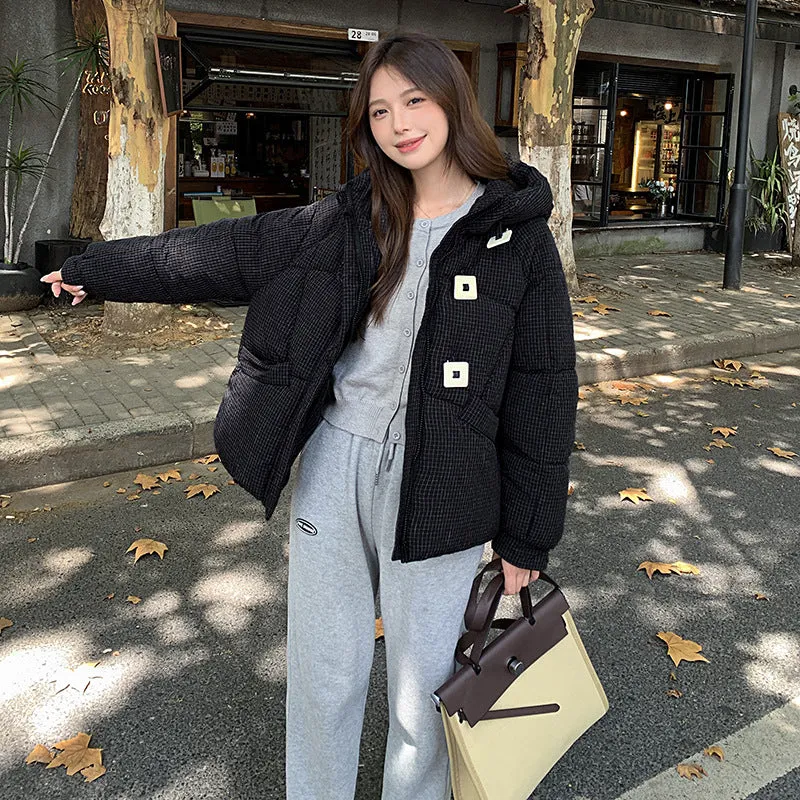Stylish Quilted Puffer Jacket with Toggle Button for Women