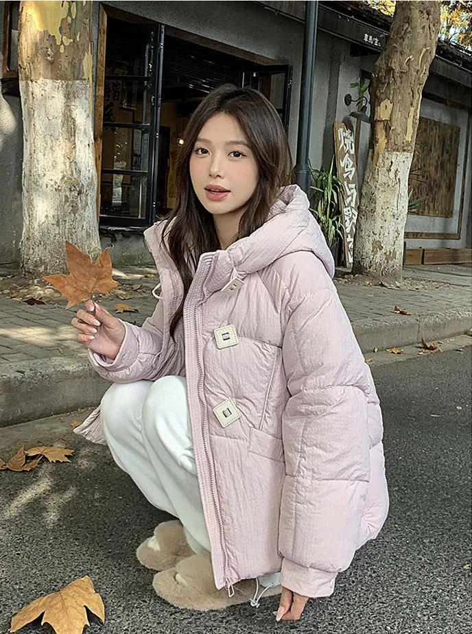 Stylish Quilted Puffer Jacket with Toggle Button for Women