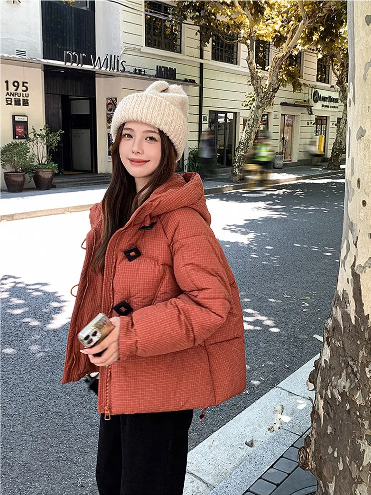 Stylish Quilted Puffer Jacket with Toggle Button for Women