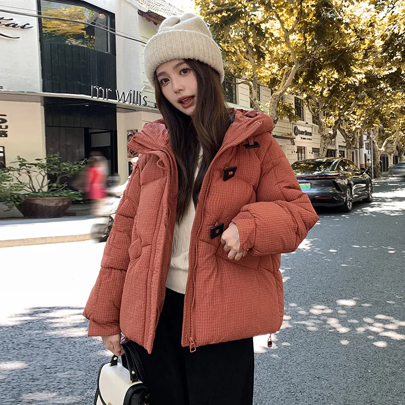 Stylish Quilted Puffer Jacket with Toggle Button for Women