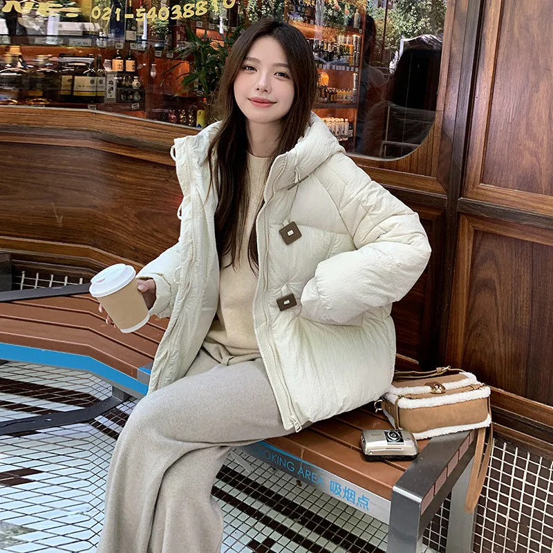 Stylish Quilted Puffer Jacket with Toggle Button for Women